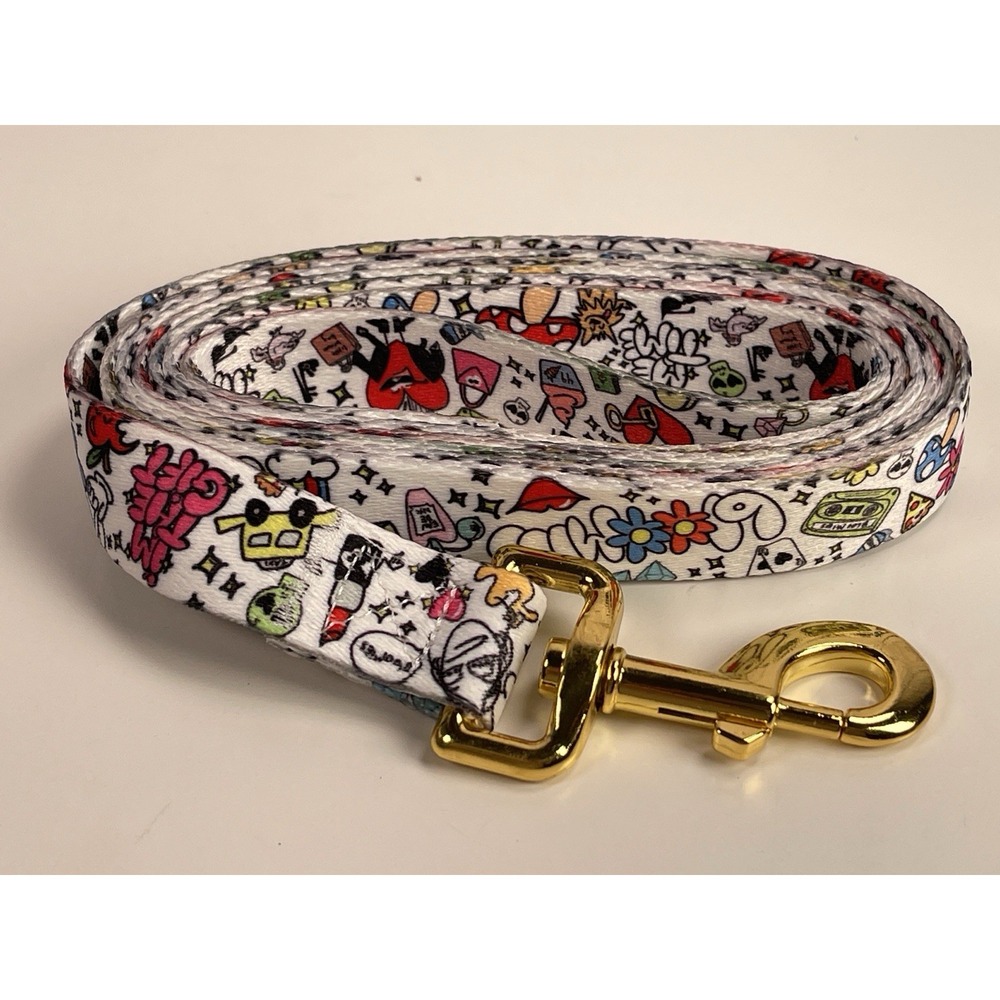 Bloomie's Doodle Gold-Tone & Printed Fabric-Color:Leash White-Size:One Size